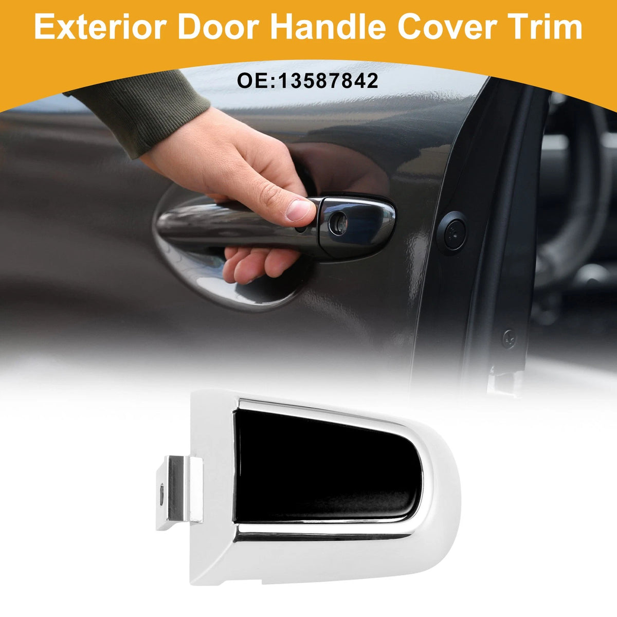 Exterior Door Handle Cover Trim for Chevrolet Malibu ABS Black (2016-2018)