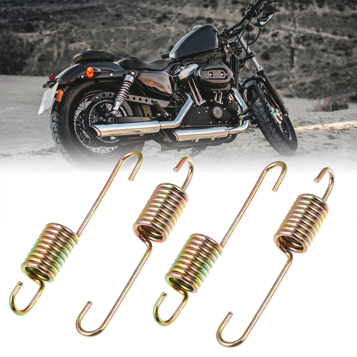 4 x Gold Tone Motorcycle Brake Pedal Return Springs for Suzuki