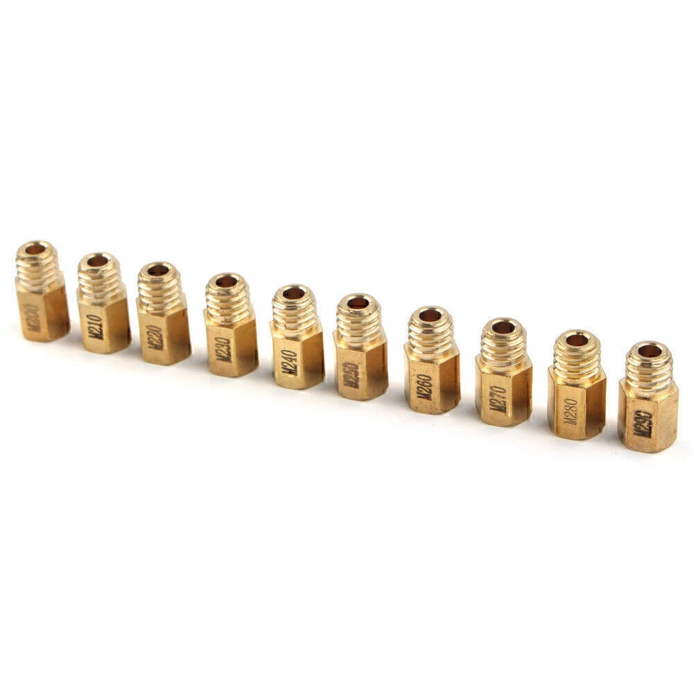 10 Pcs Hex Type Main Jets for MIKUNI VM/TM/TMX Carburetor (200-290)