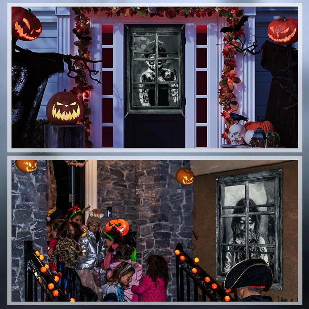 Scary Halloween Curtains for Indoor Outdoor Party Decor 80 x 120cm