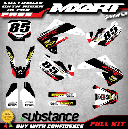 Custom Graphics Full Kit for Honda CR 85 EURO RED Stickers (2002-2014)