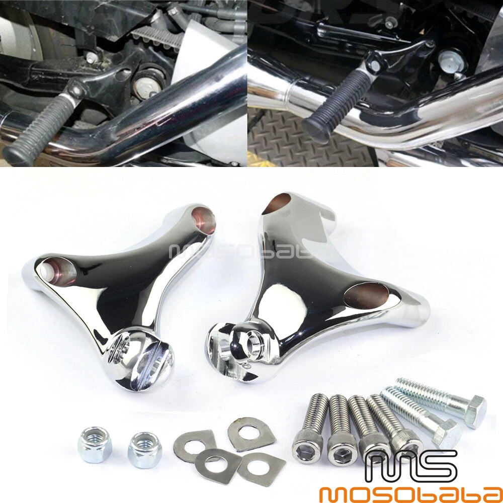 Chrome Foot Pegs Mount Brackets for Harley 883 1200 XL Sportster (2004-2013)