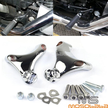 Chrome Foot Pegs Mount Brackets for Harley 883 1200 XL Sportster (2004-2013)
