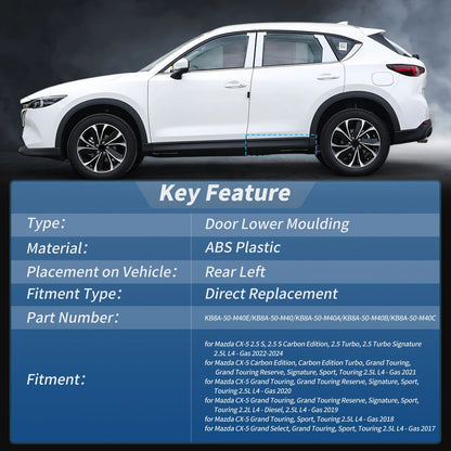 Rear Left Door Trim Garnish for Mazda CX-5 (2017-2024)