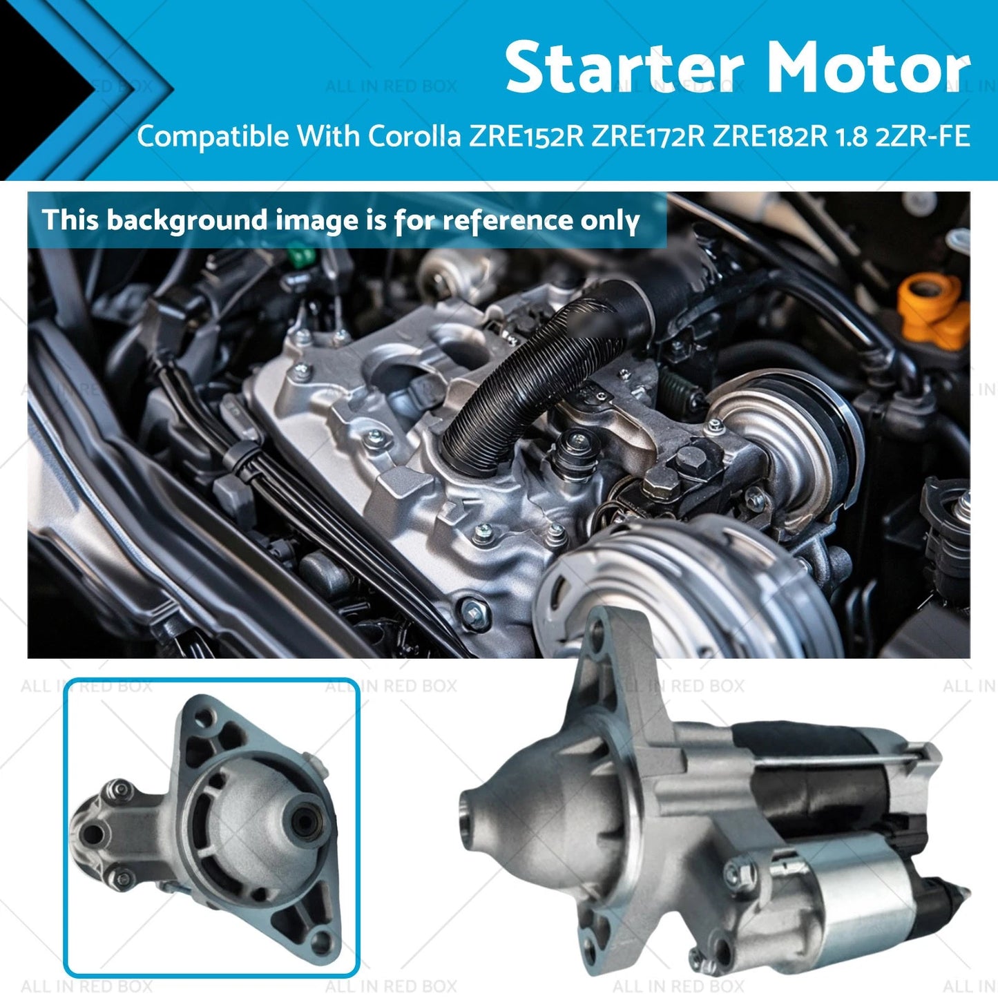 Starter Motor for Toyota Corolla ZRE152 ZRE172 ZRE182 1.8 Petrol (2006-2018)