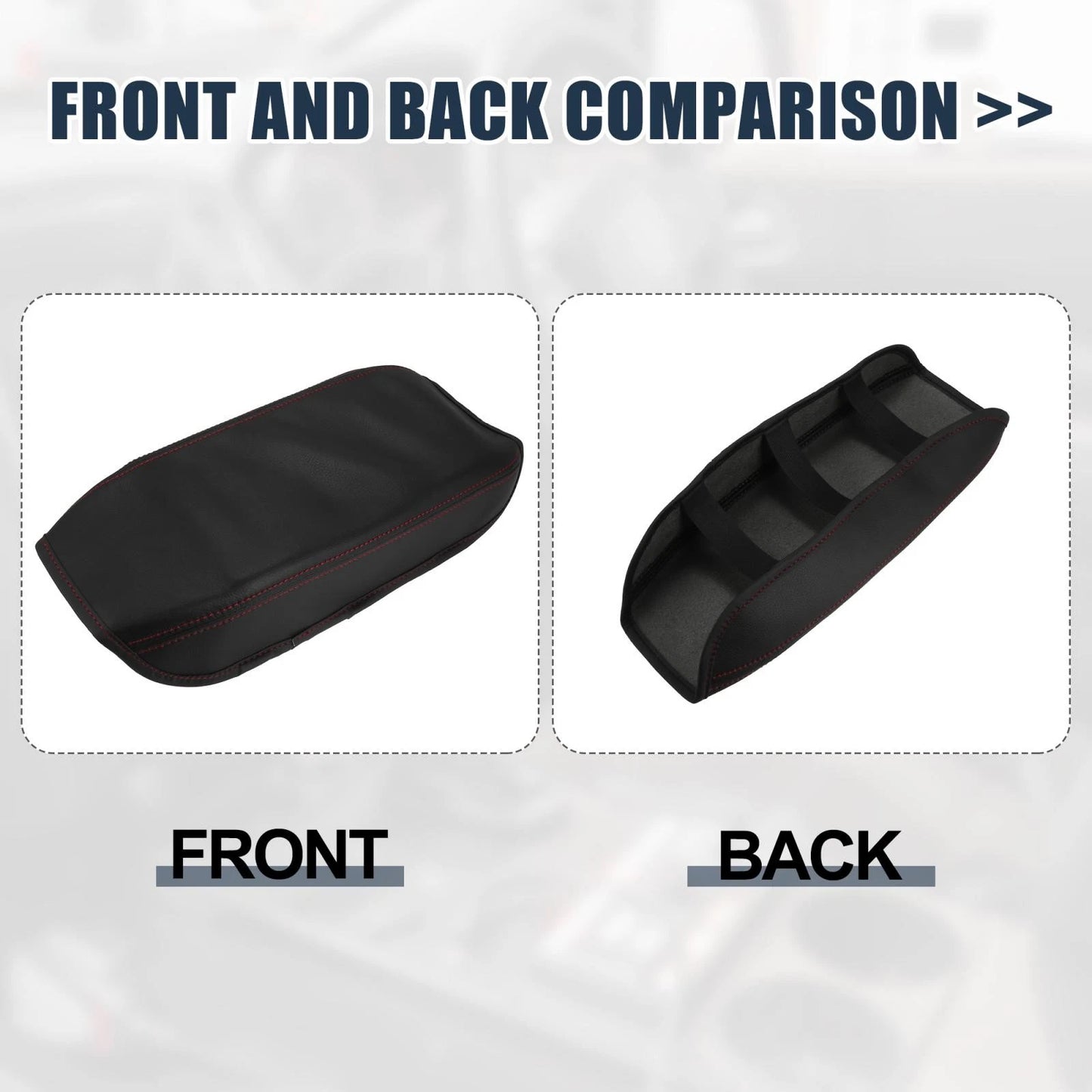 Black Microfiber Leather Armrest Cover for Honda