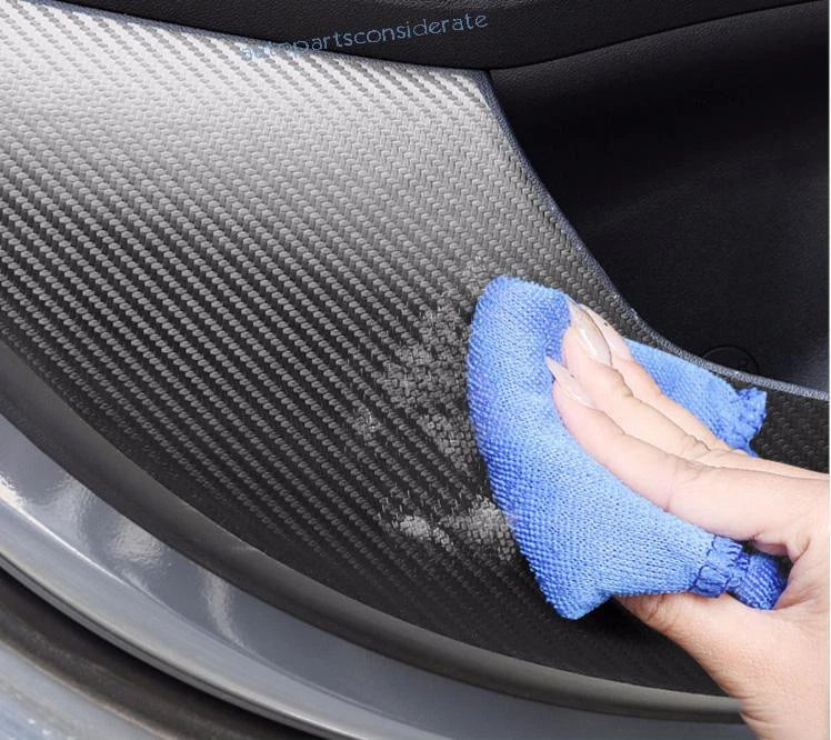 Carbon Fiber Leather Inner-Door Anti-Kick Trim for Hyundai Elantra (2021–2024)