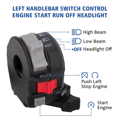Handlebar Start Stop Switch Headlight for Yamaha BigBear 400 YFM400 (2000–2001)