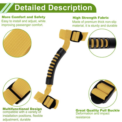 Roll Bar Grab Handles for Jeep Wrangler 1987-2021 - Yellow 2 x Handles