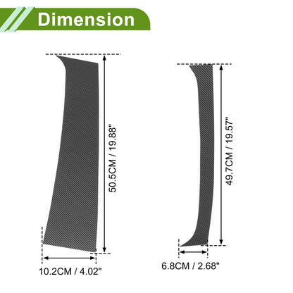 4 x Pillar Window Trim for Dodge Ram (1994 - 2001) Carbon Fiber Pattern Black