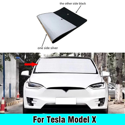 Front Windshield Interior Privacy Thick Sunshade Cover for Tesla Model X