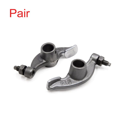 Pair Silver Tone Metal Valve Motorcycle Rocker Arms Arm Assembly for GY6-125