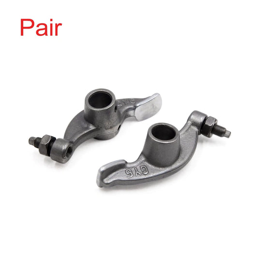 Pair Silver Tone Metal Valve Motorcycle Rocker Arms Arm Assembly for GY6-125