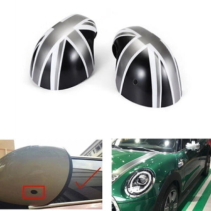 Door View Mirror Cover Cap Black Union Jack for MINI Cooper F54 F55 (14-19)