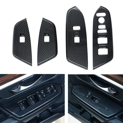 4 x Carbon Fiber Window Control Switch Trim for Honda CR-V (2017-2022)