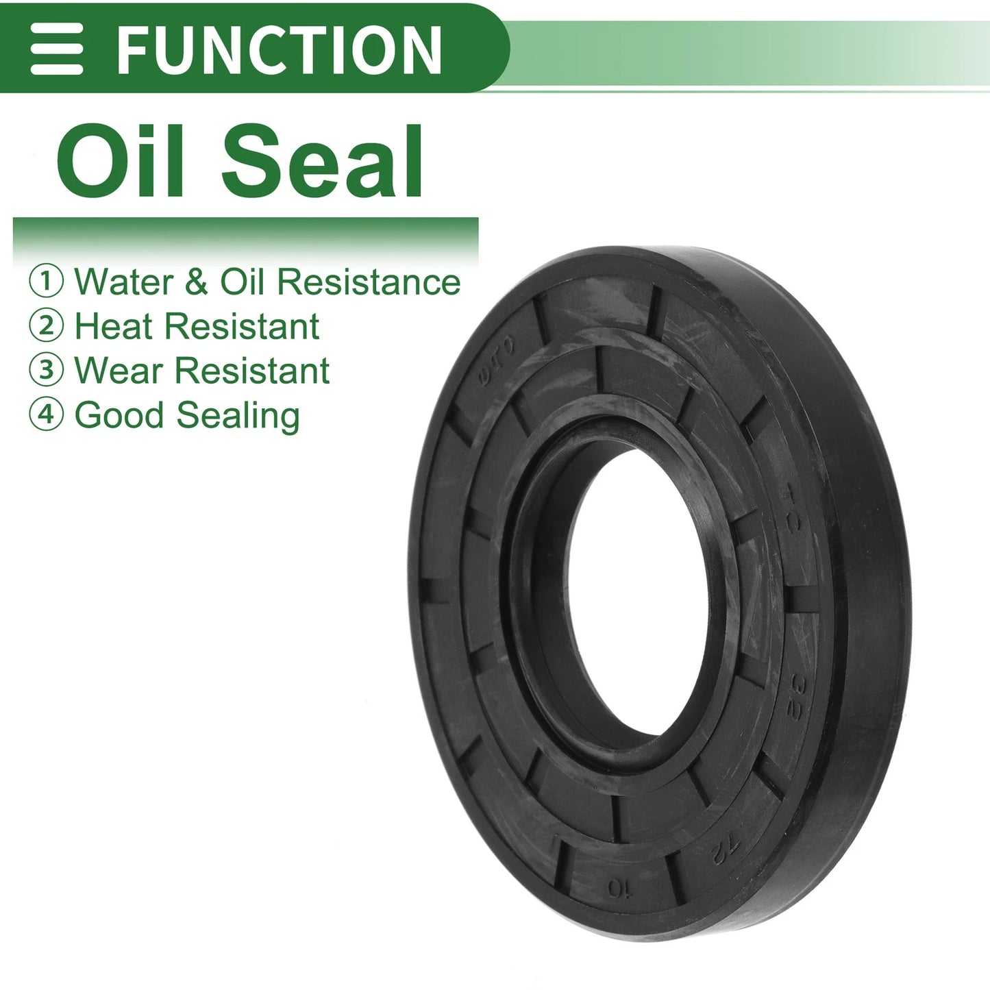 Oil Seal Rotary Shaft Seal NBR Rubber 32x72x10mm Black 5 Pcs
