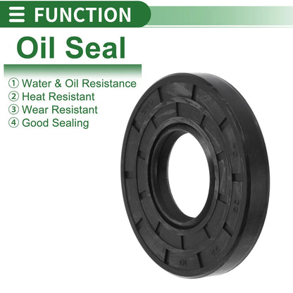 Oil Seal Rotary Shaft Seal NBR Rubber 32x72x10mm Black 5 Pcs