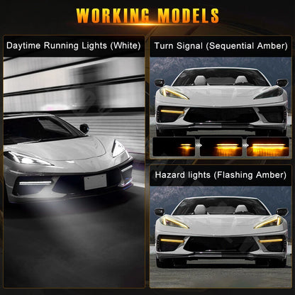 Carbon Flash LED Fog Light Bars for Corvette C8 Stingray (2020-2023)