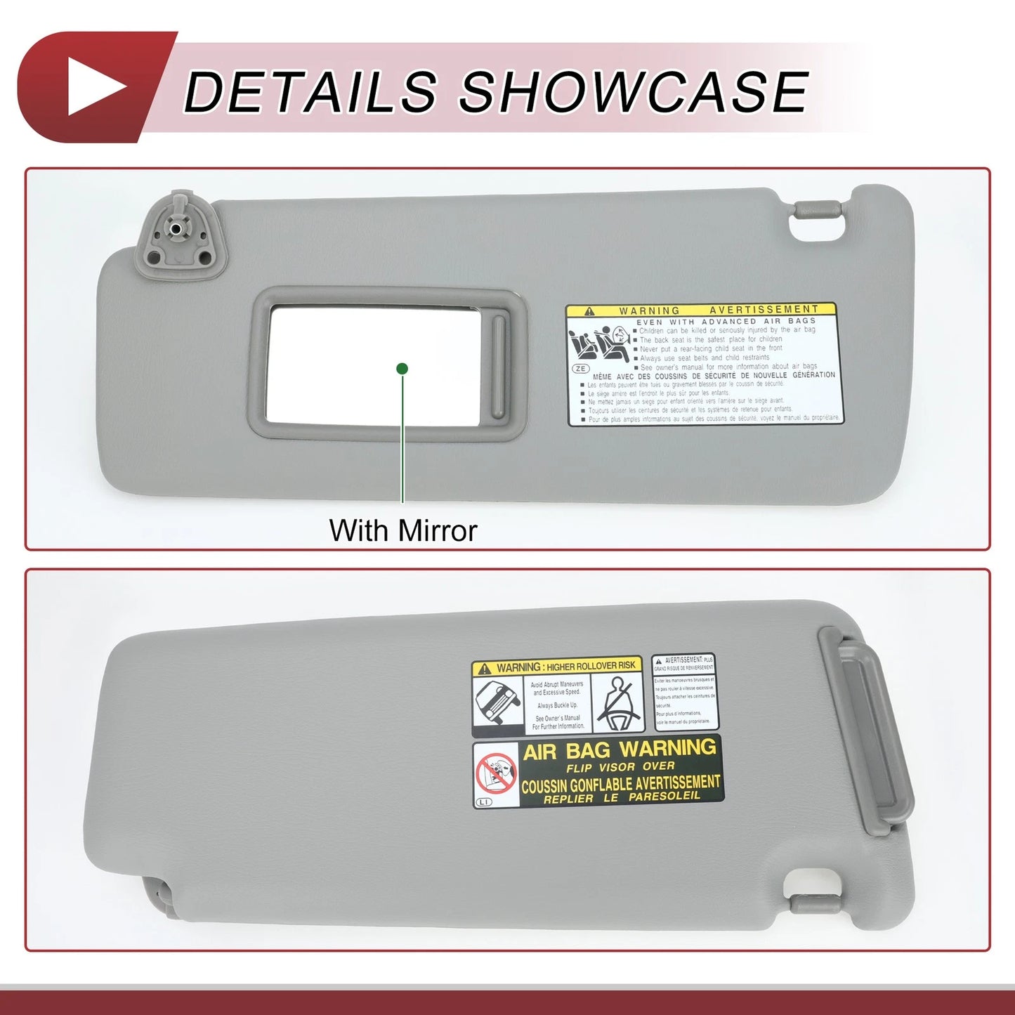 Sun Visor for Toyota Highlander 2004-2007 Left Driver Side