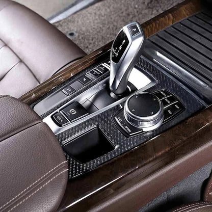 Real Carbon Fiber Center Console Gear Shift Panel Trim for BMW X5 F15 2014-2018