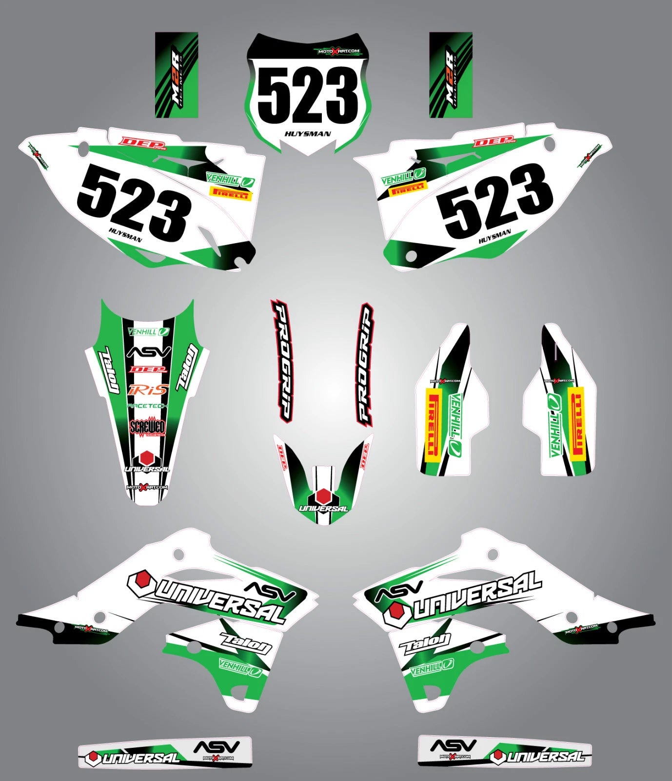 Kawasaki KXF 250 Decal Kit STORM STYLE Full Graphics (2013-2015)