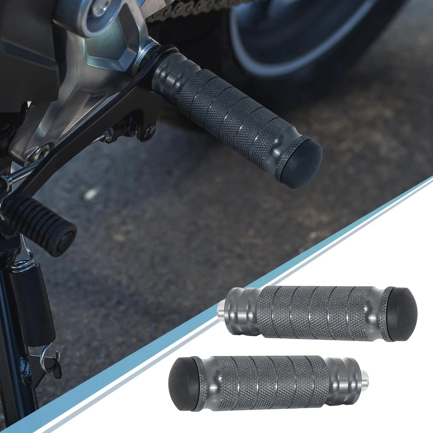 2 x 6mm Aluminum Aolly Rearset Footpeg for Motorbike