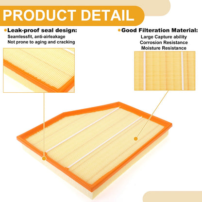 Car Engine Air Filter for BMW 550i Base 4.8L (2006-2010) - 1 x Quality Filter