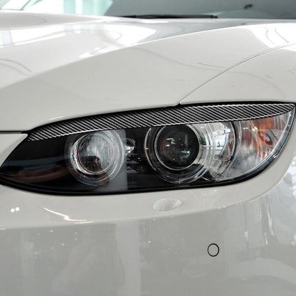 Carbon Fiber Headlight Eye Lid Eyebrows Cover Trim fit For BMW 3 E92 E93 Coupe