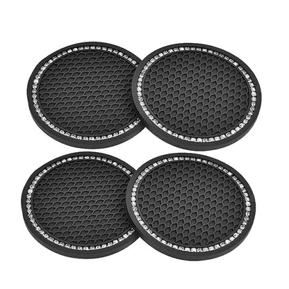 4x Rhinestone Car Cup Holder Coaster Anti-Slip Drink Pad Mat