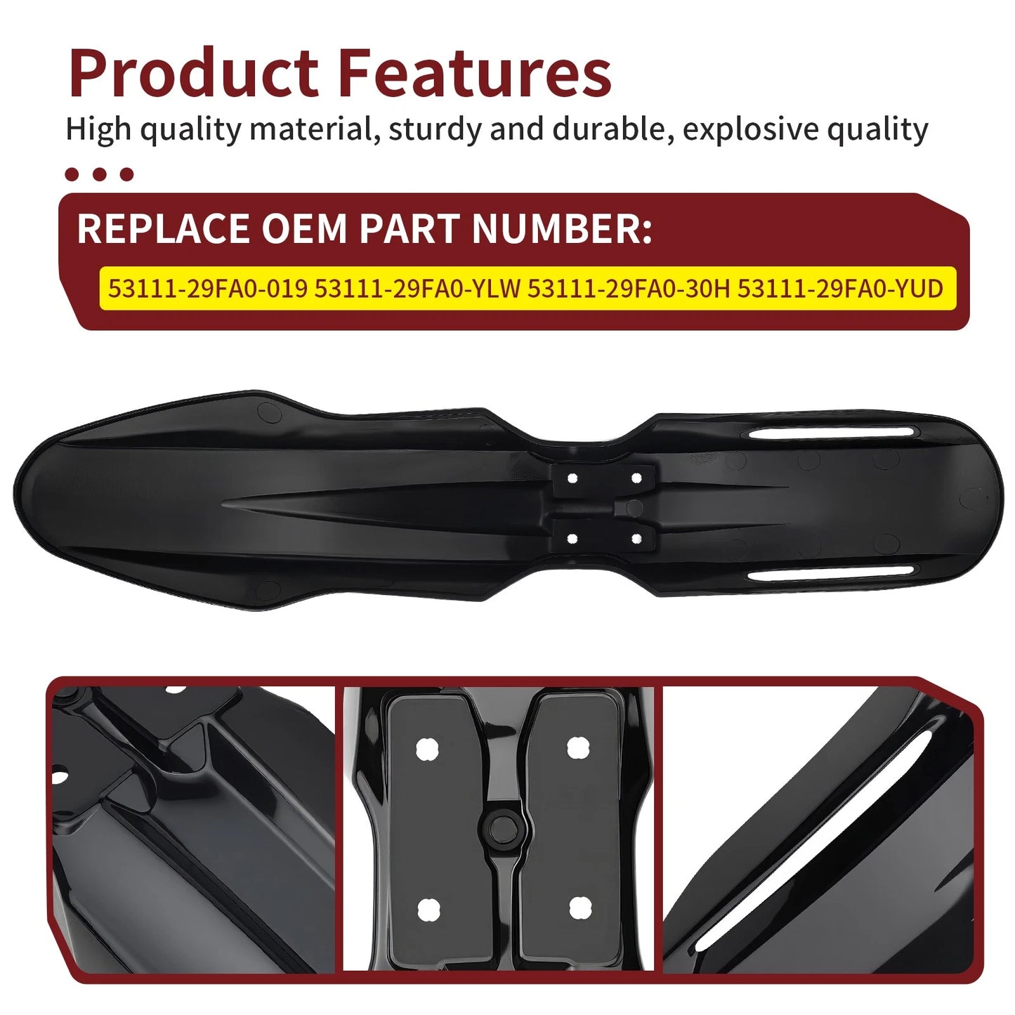 Front Fender Mudguard for Suzuki DR-Z400SM 2005-2024 Black