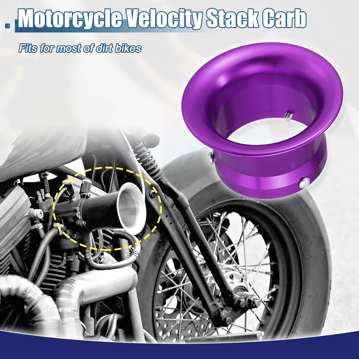 55mm Velocity Stack for All Models: Carb Funnel Trumpet Universal