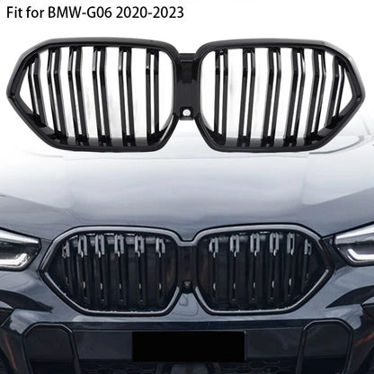 Gloss Black Dual Slat Front Kidney Grille for BMW X6 G06 X6M F96 (2020-2023)