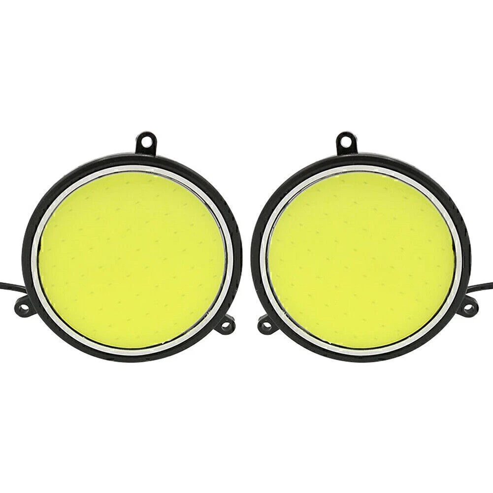 Round COB White LED Daytime Running Lights for Car DRL Lamp