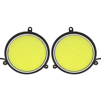 Round COB White LED Daytime Running Lights for Car DRL Lamp