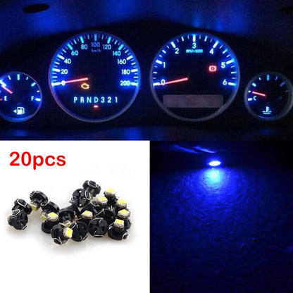 20 x Blue T3 LED Bulb Lights for Car Dashboard Instrument Panel