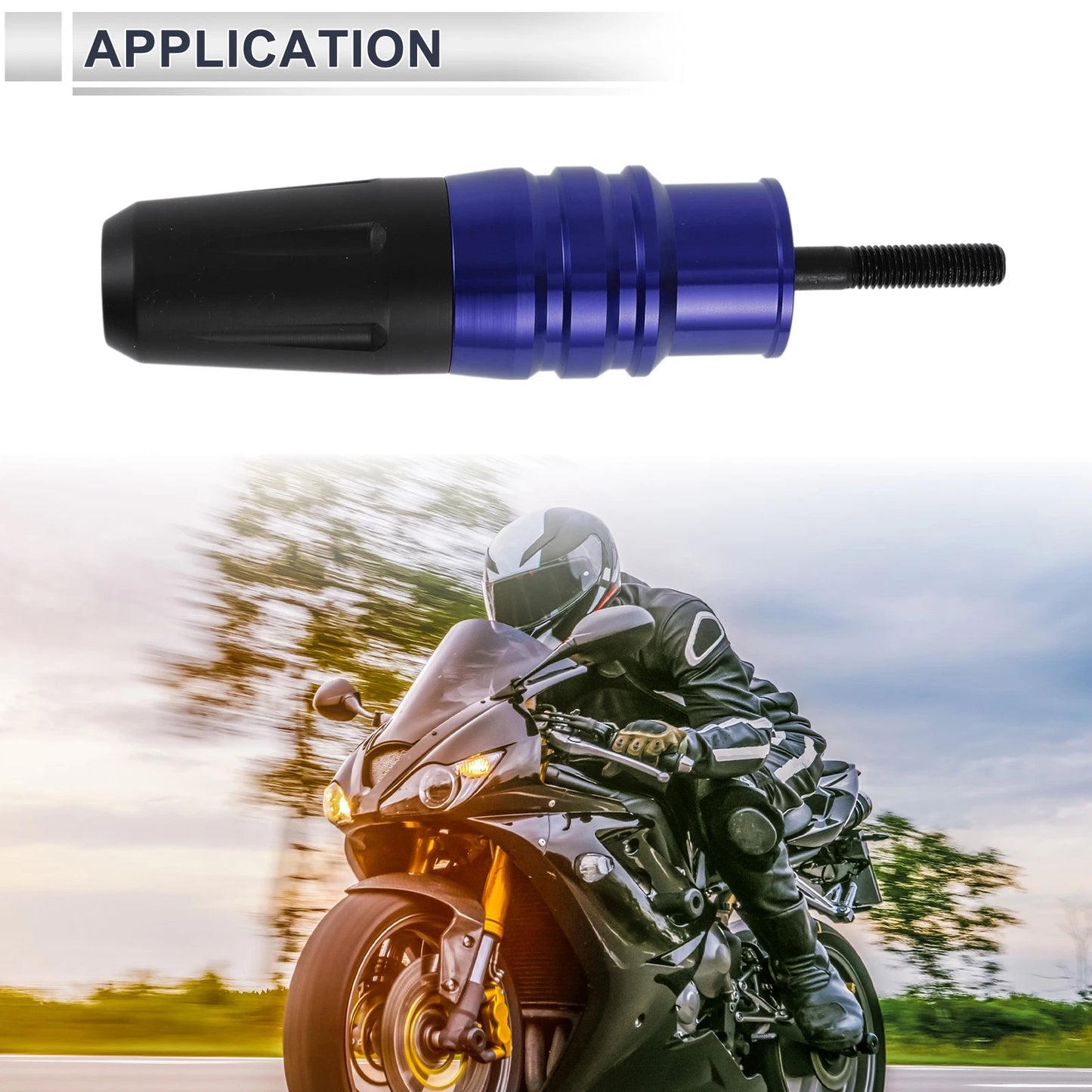 16mm Aluminum Alloy Motorcycle Slider Frame Bolt Nut 1 Set Blue for Make Model