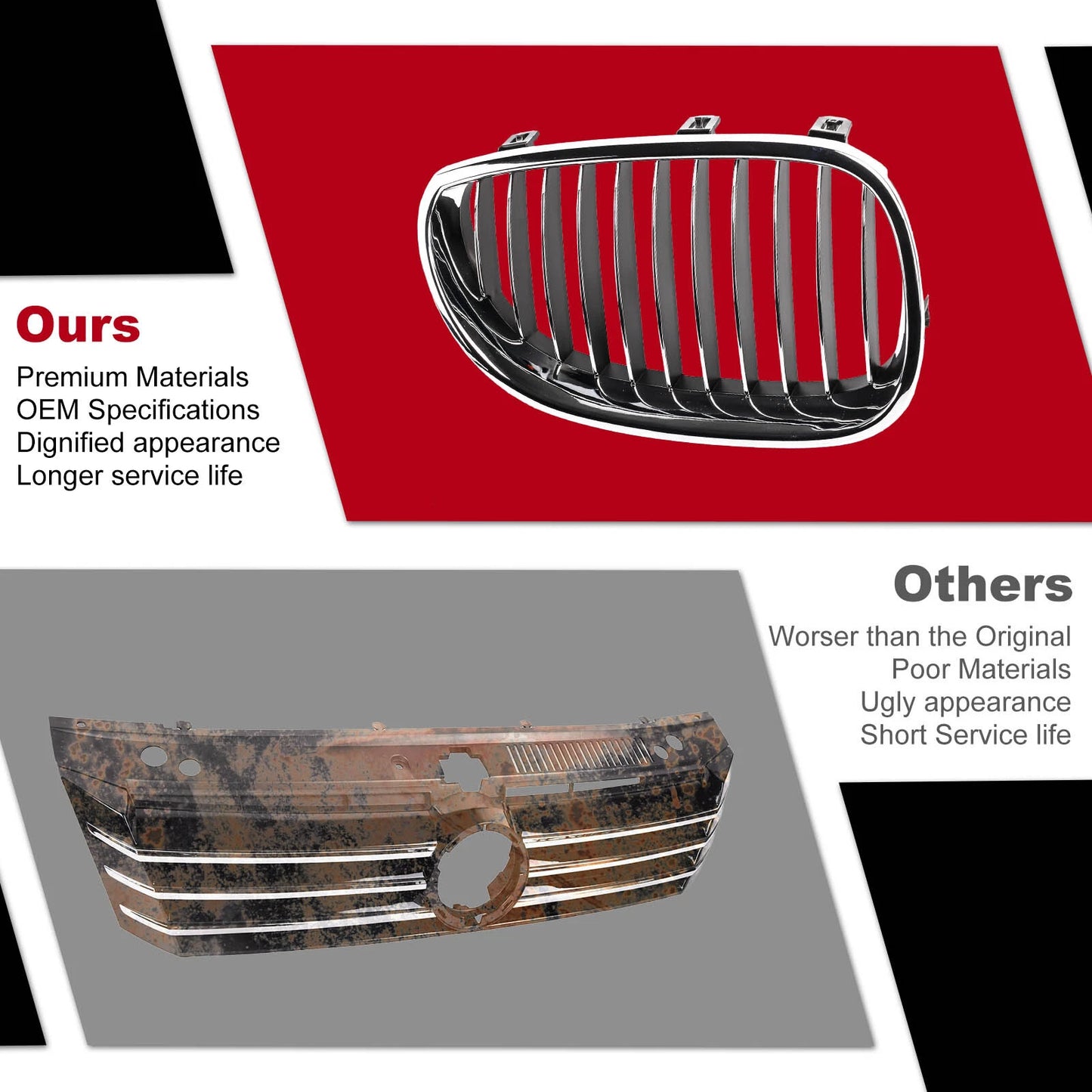 Front Right Kidney Chrome Grille for BMW E60 525i 530i 545i (2006-2010)