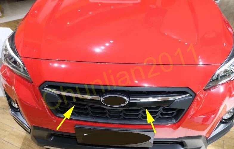 Front Grilles Garnish Molding Cover Trim for Subaru XV (2018-2020) 2 x ABS Chrome