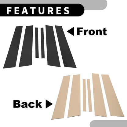 6 x Car Pillar Window Trim Covers for BMW 3 Series E90 Sedan (2005-2012)
