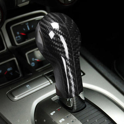 Real Carbon Fiber Gear Shift Head Cover Knob Cap Trim fit For Camaro 2010-2015