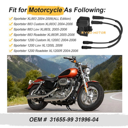 Dual Ignition Coil for Sportster 883 1200 Custom Low Roadster