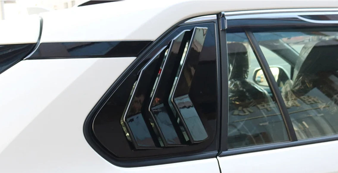 ABS Glossy Black Rear Window Side Louver Cover Trim for Toyota RAV4 (2019-2023)