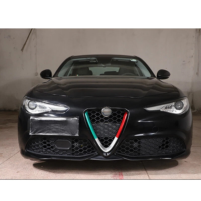 For 17-18 Alfa Romeo Giulia Carbon Fiber Front Bumper Air Vent Grille Cover Trim