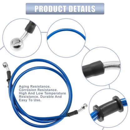 Brake Line / 51.18in / 10mm ID / Oil Hose Cable Blue for Motorcycle