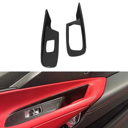 Dry Carbon Fiber Window Lift Switch Panel Cover Trim for Corvette C8 2020-2023