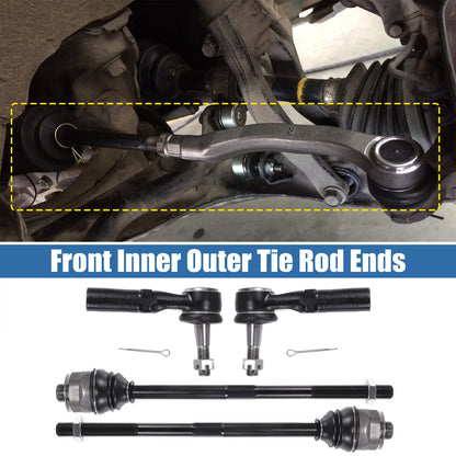 4pcs Front Inner Outer Tie Rod End Links Kit for Chevrolet Avalanche Drag Link