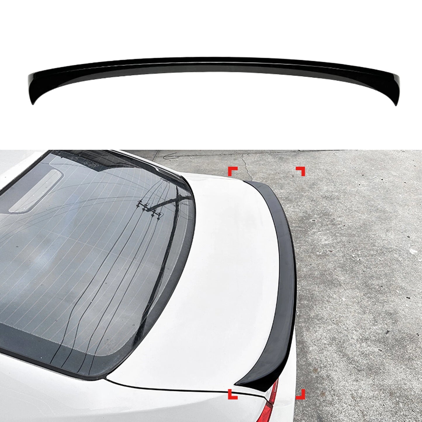 Gloss Black Rear Spoiler Lip for BMW 3 Series E90 (2005-2011)