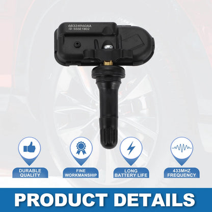 Tire Pressure Sensor 433MHz for Jeep Cherokee (2014-2023) 1 x Sensor