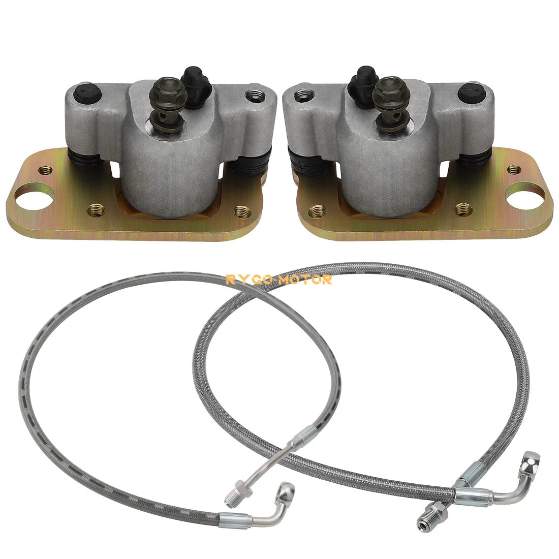 2 x Front Brake Calipers & Hose Lines for Polaris Scrambler 500 (2005–2009)