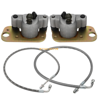 2 x Front Brake Calipers & Hose Lines for Polaris Scrambler 500 (2005–2009)